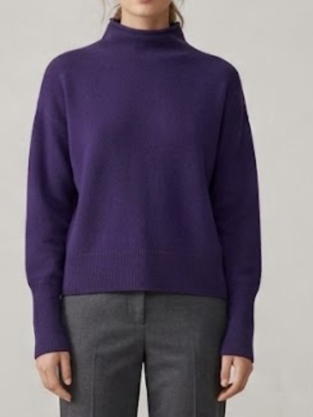 Wilfred Deep Purple merino wool mock neck boxy Sweater medium